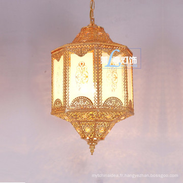 Pendentif d&#39;intérieur éclairage lanterne suspendue or marocain LT-039